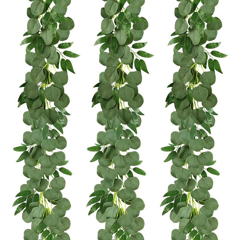 Eucalyptus Preserved - 3-packs 6,5 voet kunstmatige zilveren dollar