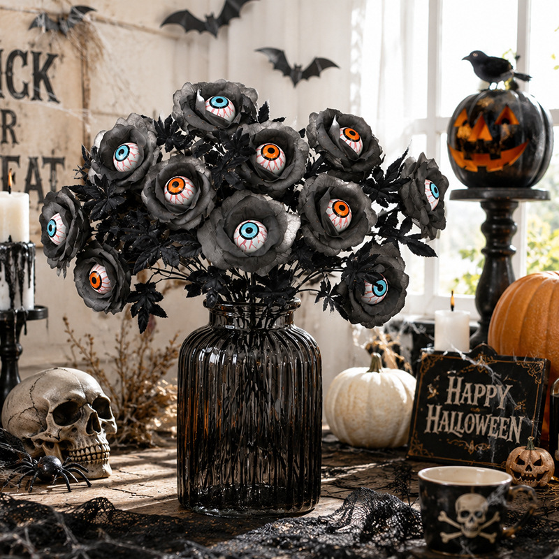 Flower Supply - Horror Flower Rose Kunstbloem met oogbol