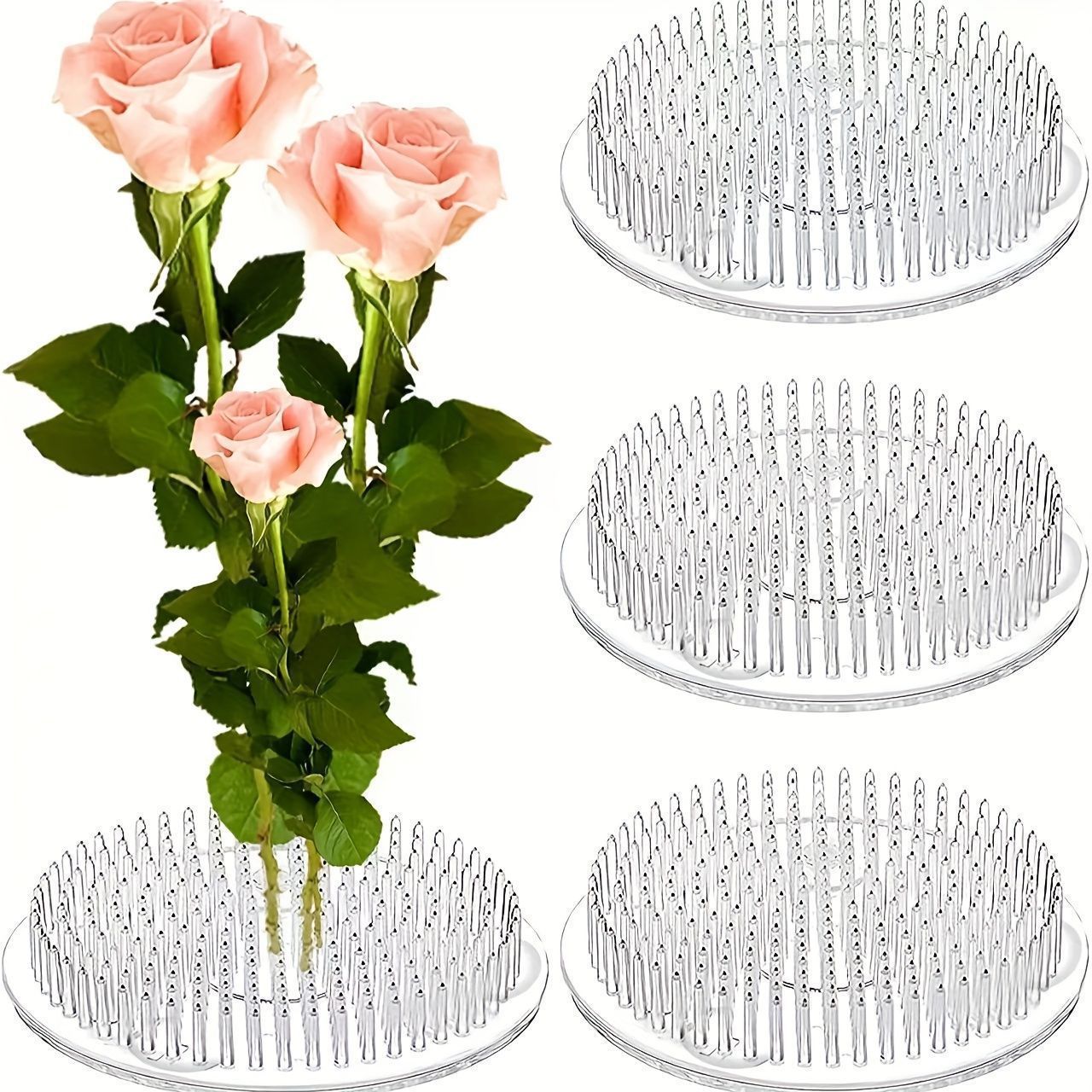 Florist Supply Vases - Ronde Ikebana-stemhouder met zuignap, transparante bloemstukbasis,