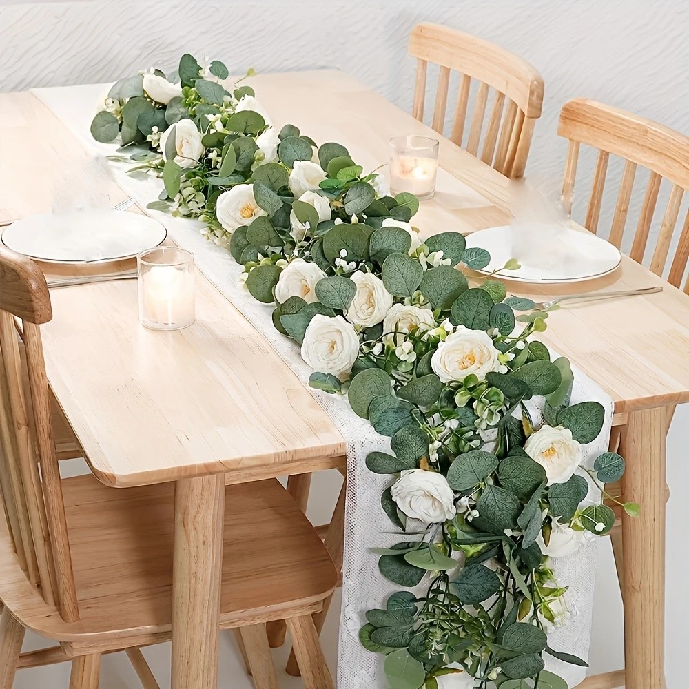 Eucalyptus Preserved - 70 inch eucalyptus- en rozenslingers -