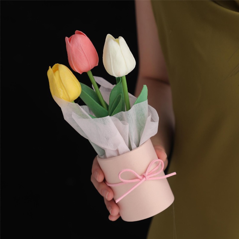 Handgebreide tulp bloemenbox,  - Florist Supply Buckets recensie en prijs