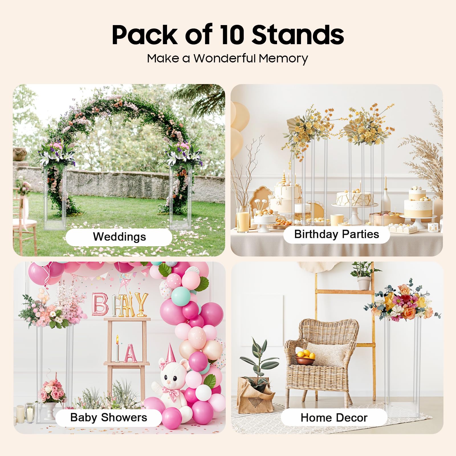 10 stuks Acryl Vaas, Bruiloft  - Florist Supply Vases recensie en prijs