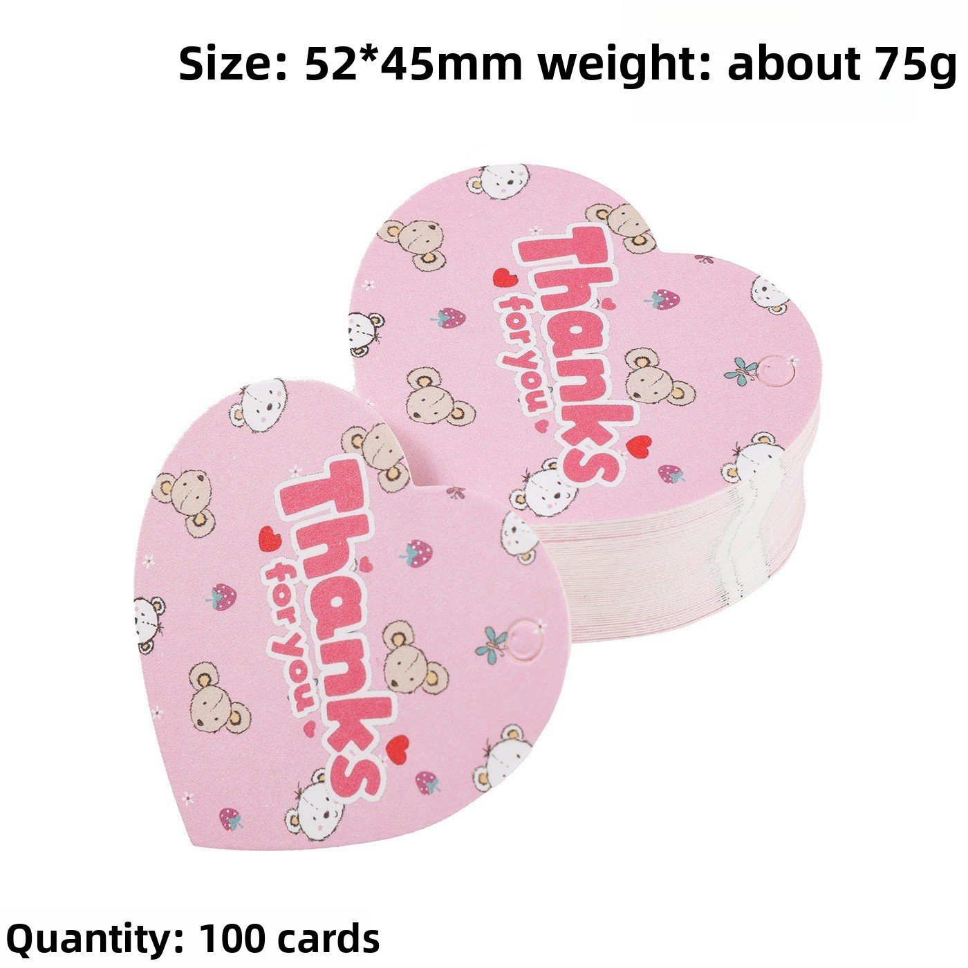 100 stuks Bedankkaartjes Hartv - Flower Supply recensie en prijs